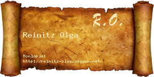 Reinitz Olga névjegykártya